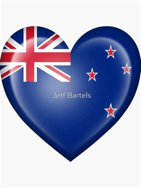 New Zealand Heart Flag Sticker For Sale By Jeffbartels Redbubble