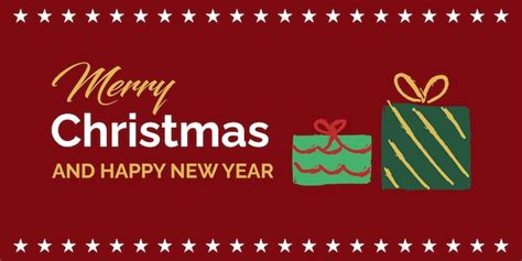 Premium Vector Red Merry Christmas Banner