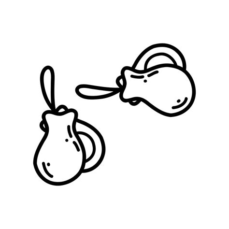 Doodle Castanets Vector Sketch Illustration Of Musical Instrument