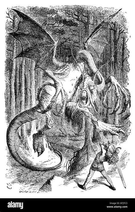 The Jabberwocky Alice Through the Looking Glass Illustration by Sir ...