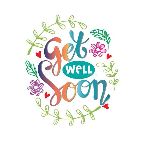 Get Well Soon Greeting Card Stock Vector Illustration Of Postcard