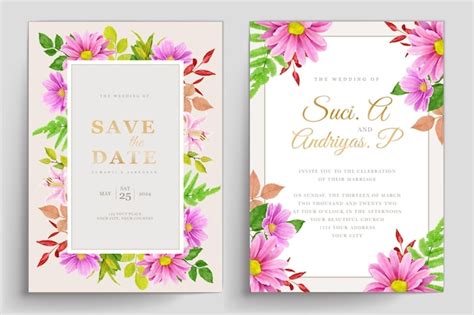 Tarjeta De Boda Con Dise O De Decoraci N Floral Vector Gratis