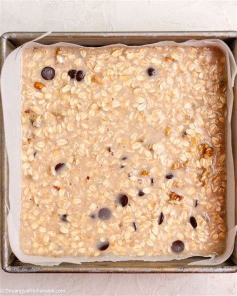 Chunky Monkey Oatmeal Bake No Eggs Shuangy S Kitchensink