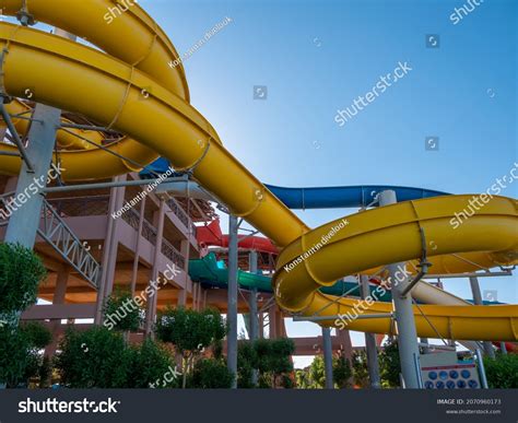 Water Park Bright Multicolored Slides Pool Stock Photo 2070960173 ...