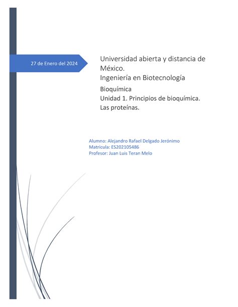 Bbiq U A Aldj Tarea De Bioquimica De Enero Del