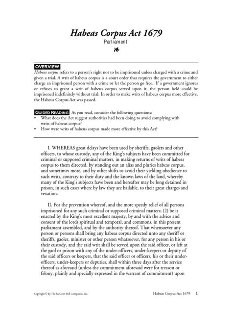 1679 Habeas Corpus Act | Download Free PDF | Habeas Corpus | Writ