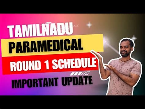 Tn Paramedical Counselling 2023 Round 1 Schedule Released YouTube