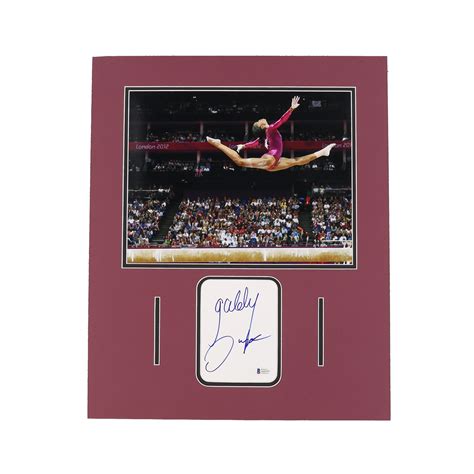 Gabby Douglas Signed Team USA Custom Matted Cut Display (Beckett