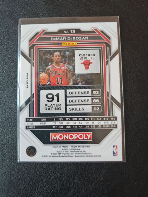 2022 Panini Monopoly Prizm DeMar DeRozan Silver Prizm 13 EBay