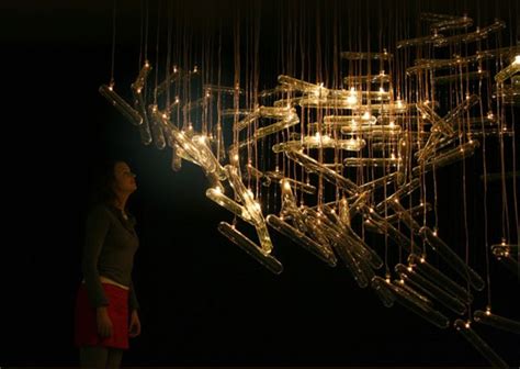 flylight installation mimics flocking behavior  birds studio drift