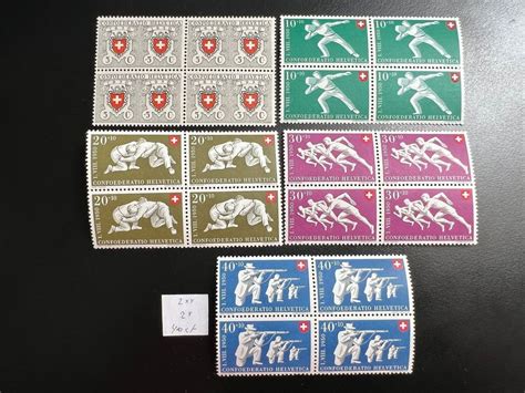 5 Blocs De 4 Timbres Neufs Pro Patria 1950 Kaufen Auf Ricardo