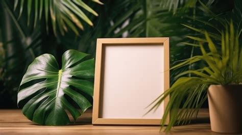 Molduras Para Fotos Em Branco Na Mesa Foto Premium