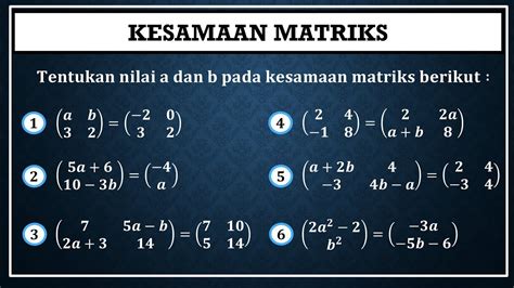 Kesamaan Matriks Latihan Soal YouTube