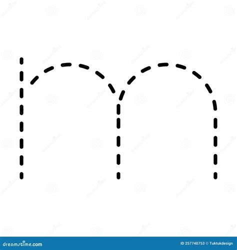 Tracing Alphabet Lowercase Small Letter M Prewriting Dotted Line