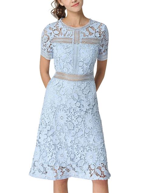 Shop Light Blue Crochet Lace Midi Dress Online Metisu Offers Light