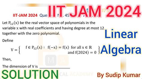 Iit Jam 2024 Mathematics Linear Algebra Solution Iit Jam 2024 Linear