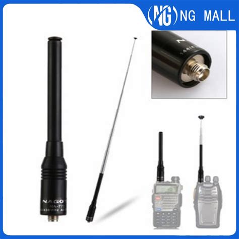 Ng Mall Gain Antenna Uv Double Segment Telescopic Antenna Black