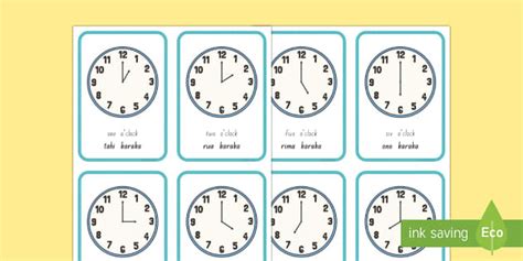 The hour clock Flashcards (teacher made) - Twinkl