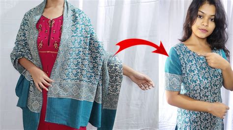 Shawl Reuse Ideas For Winter Shawl Se Kurti Kaise Banaye YouTube