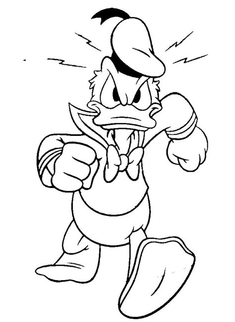 Coloriage Donald Duck Étudie télécharger et imprimer gratuit sur