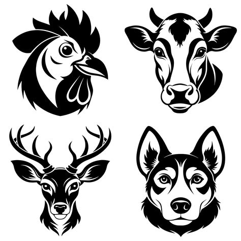 Farm Animal SVG Clipart, SVG & PNG Files, 24 Unique Graphics, Digital ...