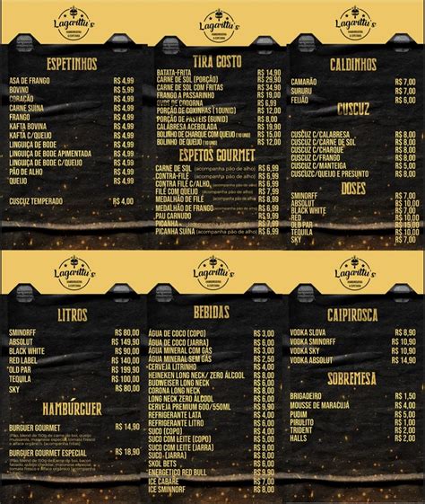 Lagarttus Bar E Espetaria - Menu em Lagarttus bar e espetaria, Lagarto