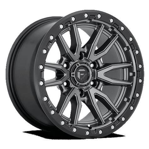 Fuel 1pc Aluminum Rim D680 Rebel 18x9in Matte Gun Metal Black Bead Ring Finish D68018908445