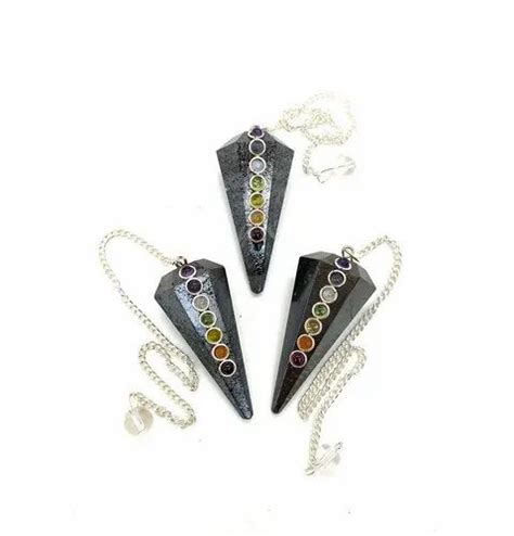 Hematite Facet Chakra Gemstone Pendulum Healing Dowsing Energy