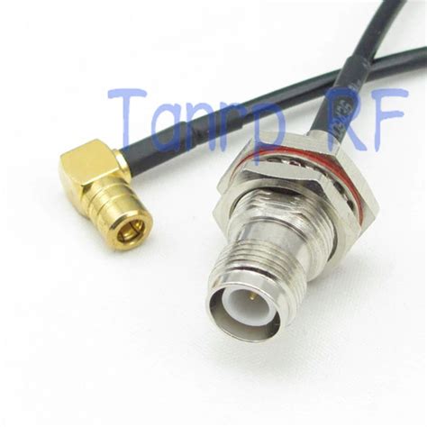 6in RP TNC Female Jack To SMB Female Right Angle RF Connector Adapter