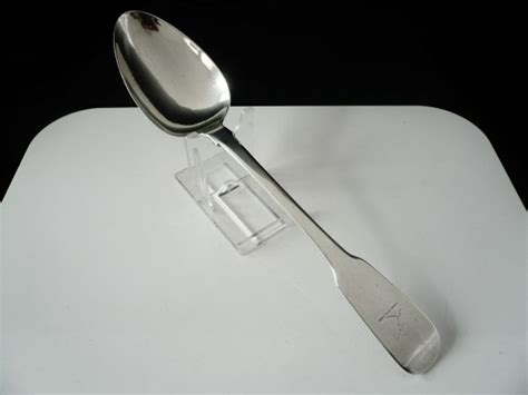 Sterling Silver Serving Spoon Irish Antique Crested Rattail James