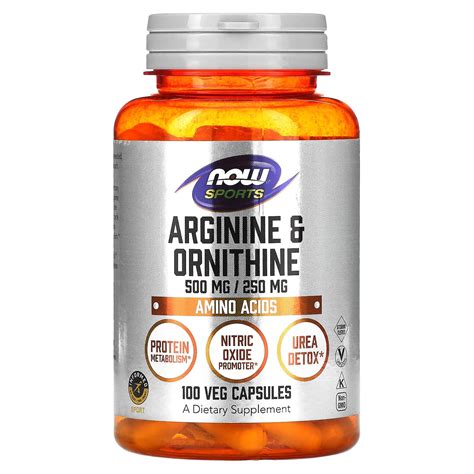 NOW Foods Sports Arginine Ornithine 100 Veg Capsules