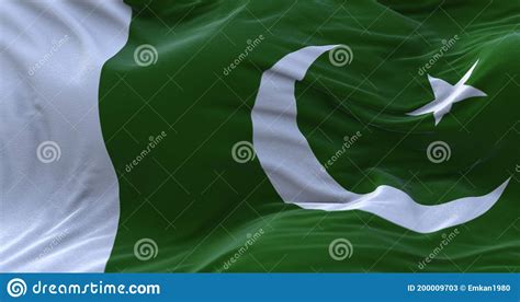 Pakistan Flag Waving In The Wind Stock Illustration Illustration Of