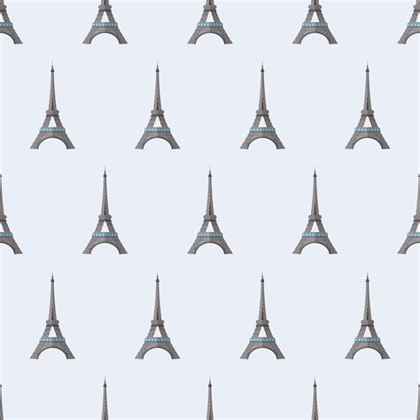 Seamless Pattern With Eiffel Tower Endless Background Good For