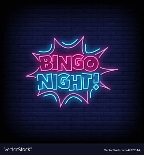 Neon Sign Bingo Night With Brick Wall Background V