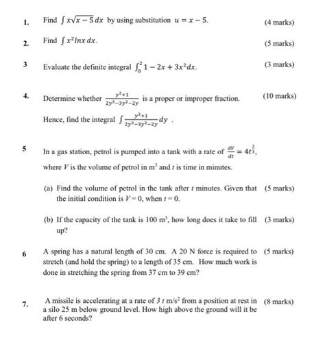 Solved 1 Find Xvx 5 Dx By Using Substitution U X 5 4 Chegg