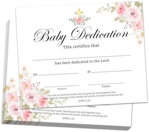 Amazon Baby Dedication Certificate Girl Baby Dedication