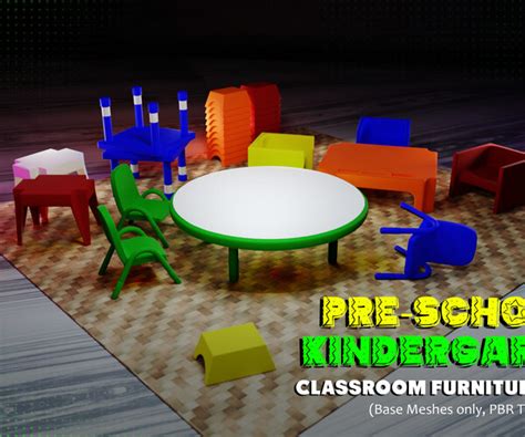 ArtStation - Pre-School / Kindergarten Classroom Furniture Props ...