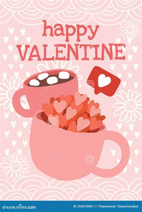 Happy Valentine S Day Card Cute Design Vector Stock Vector