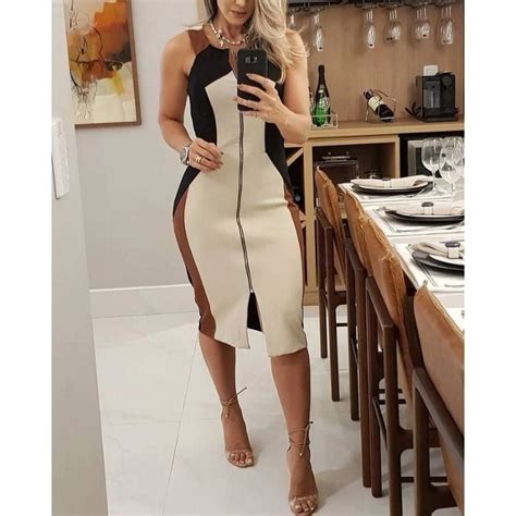 Vestido Colorblock Z Per Gg Vestidos De Fim De Semana Bodycon