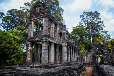 Ruins Of Ancient Preah Khan Temple In Angkor Siem Reap Cambodia