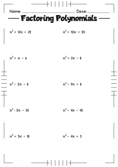 11 Best Images Of Factoring Worksheets Algebra Ii Algebra 1 Factoring