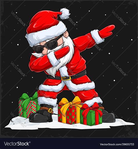 Christmas santa claus doing dabbing dance Vector Image