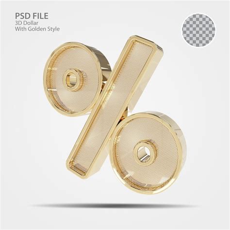 3d Por Ciento De Oro Archivo PSD Premium