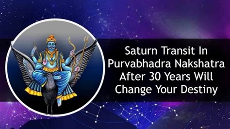 Saturn Transit In Purvabhadra Nakshatra After Years Will Give Double