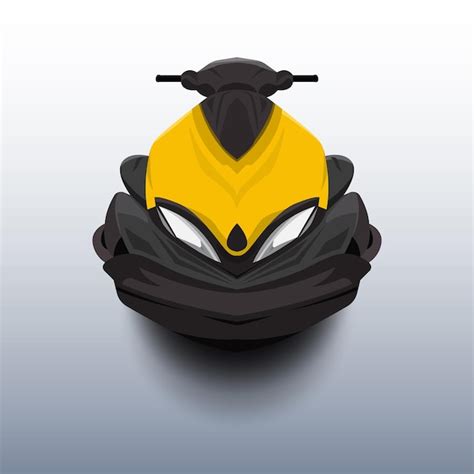 Jet Ski Cartoon Mockup Vektor Illustration Premium Vektor