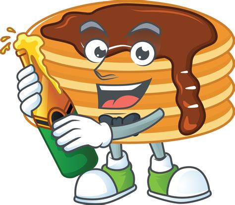 Chocolate cream pancake Cartoon character 20848319 Vector Art at Vecteezy