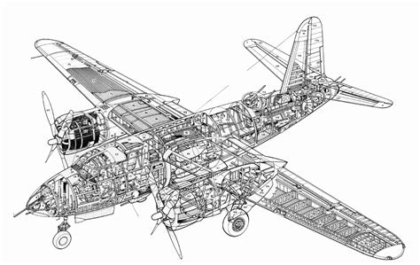 Martin B-26 Marauder Cutaway Drawing in High quality