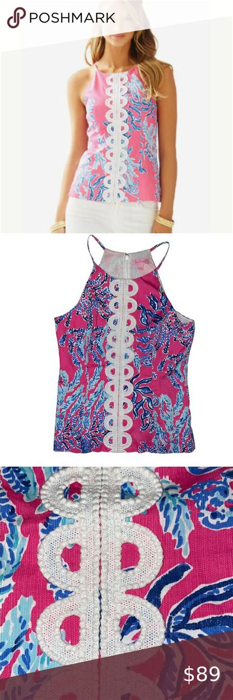 Lilly Puliter Annabelle Top In Capri Pink Samba Basic Blouses Lilly