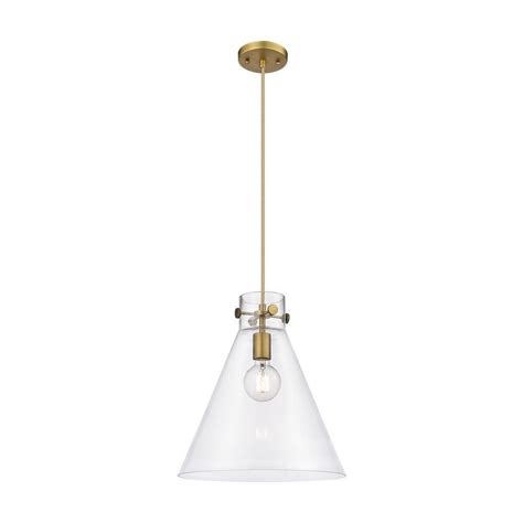 Innovations Newton Cone Watt Light Brushed Brass Shaded Pendant