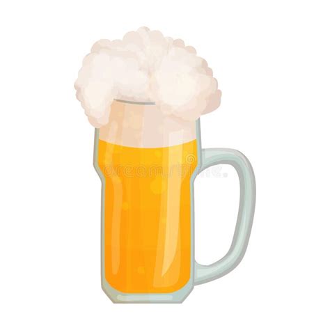 Beer Glass Vector Icon Cartoon Vector Icon Isolated On White Background